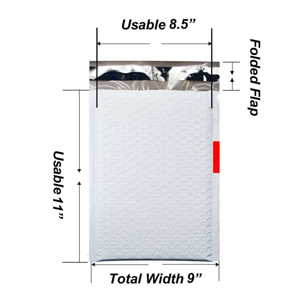 50 #2 Poly Bubble Lined Padded Mailers Shipping Envelope 8.5x12 (8.5x11 Useable)