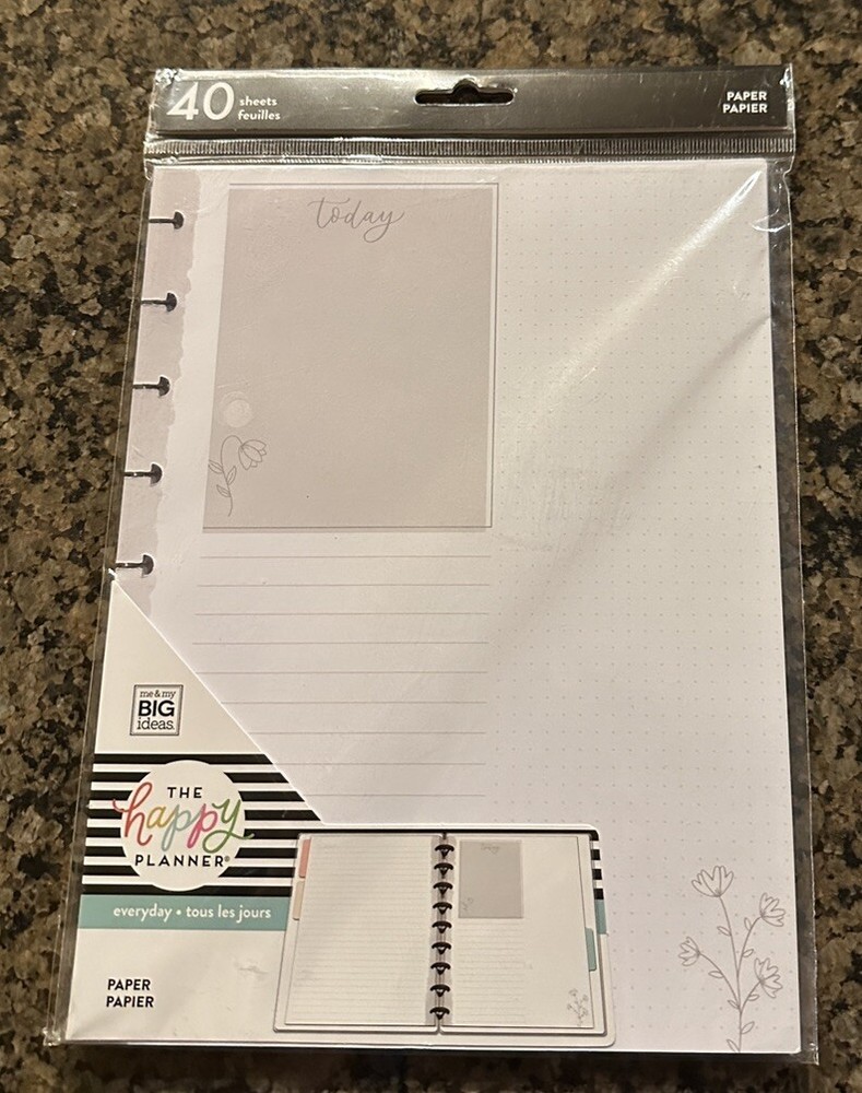 Happy Planner EVERYDAY Classic Filler Paper 40 Sheets Lined and Dot Grid