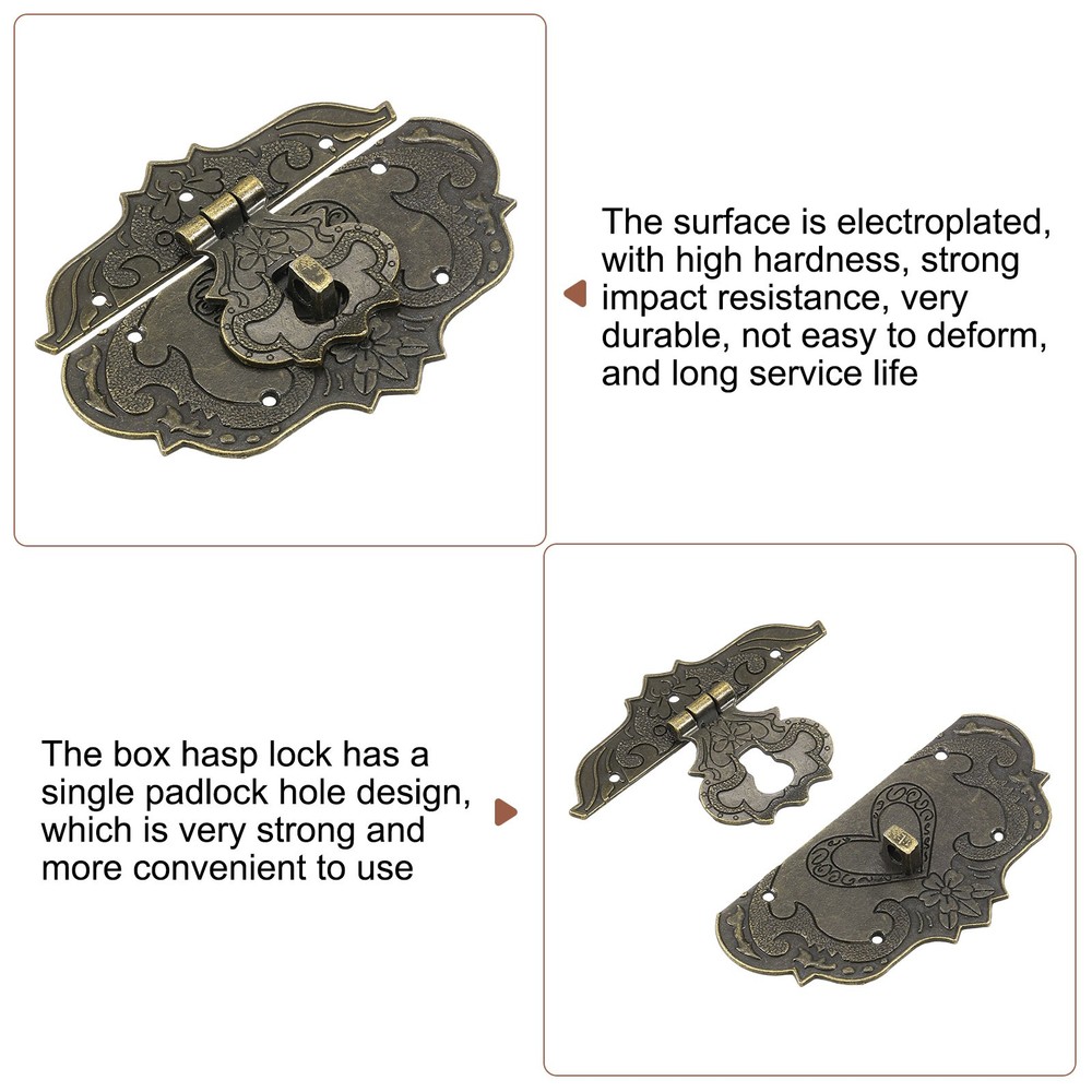 Hasp Clasp Latch Lock 97 x 78mm Decorative Retro Toggle Latch Bronze
