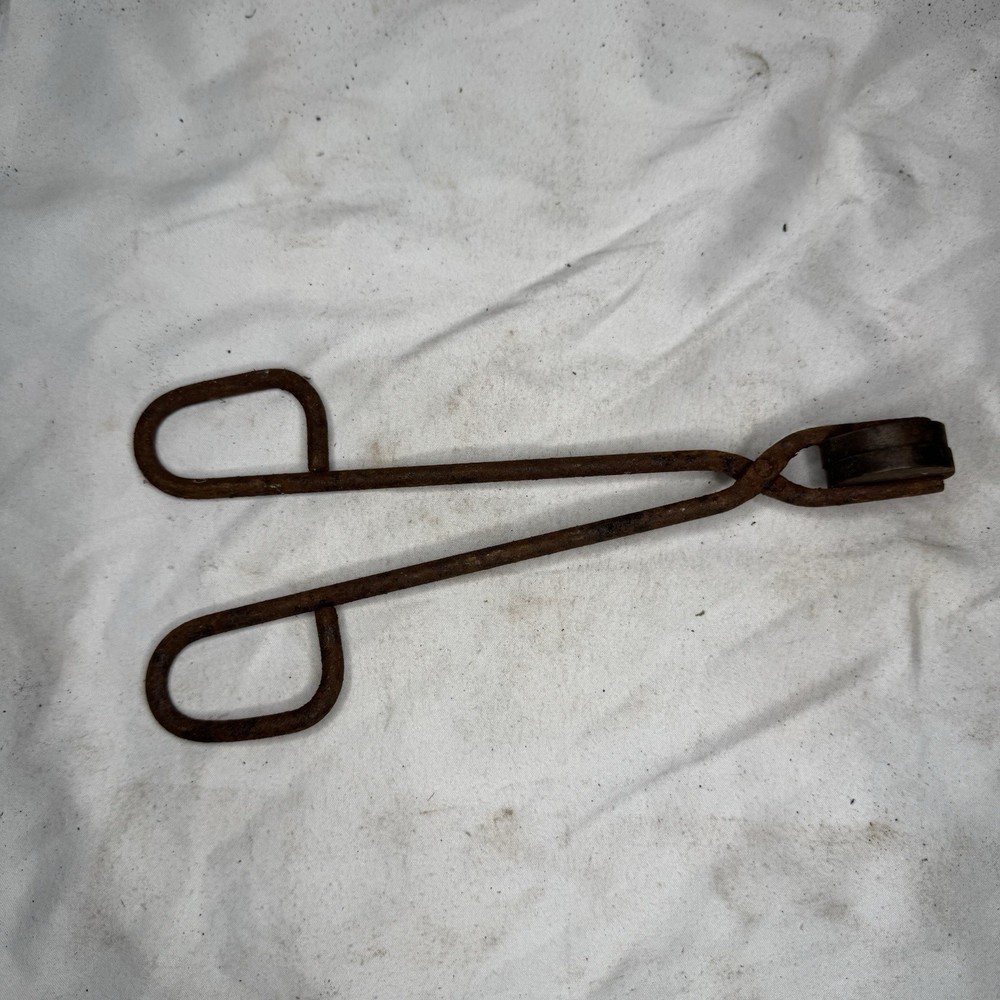 Vintage Blacksmith Tongs w/ Roller Jaws Metalworking Tool Rustic