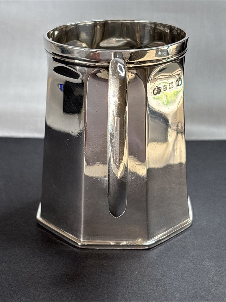 Solid Silver Christening Mug Elkington B'ham 1906 153grms
