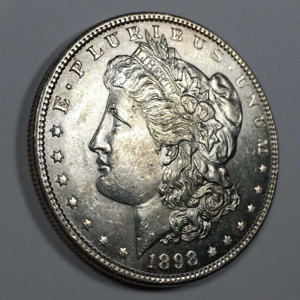 1898 Morgan 90% Silver Dollar - Mint State (MS) KM#110 - 8361-PC