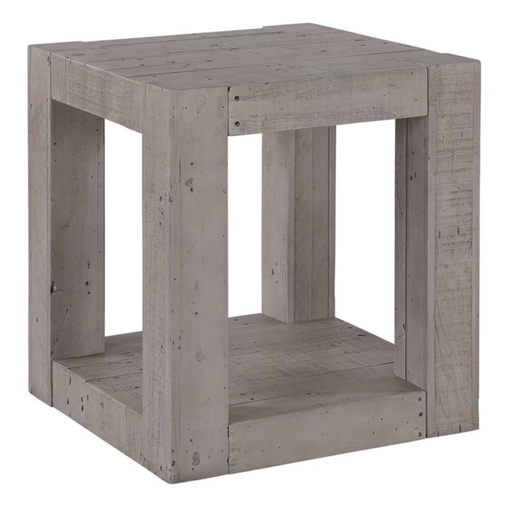 Bowery Hill Contemporary 22" Width Rectangular Pinedale End Table Grey