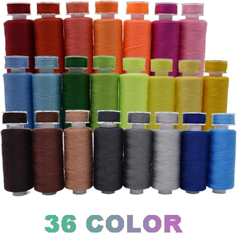 72Pcs Bobbins Sewing Threads Kit, 36 Colors Spools 360Yards per Polyester Thread