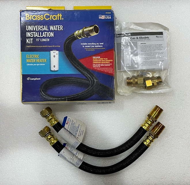 BRASSCRAFT Stainless Steel Electric/Gas Heater Installation Kit 15" PSC1085X