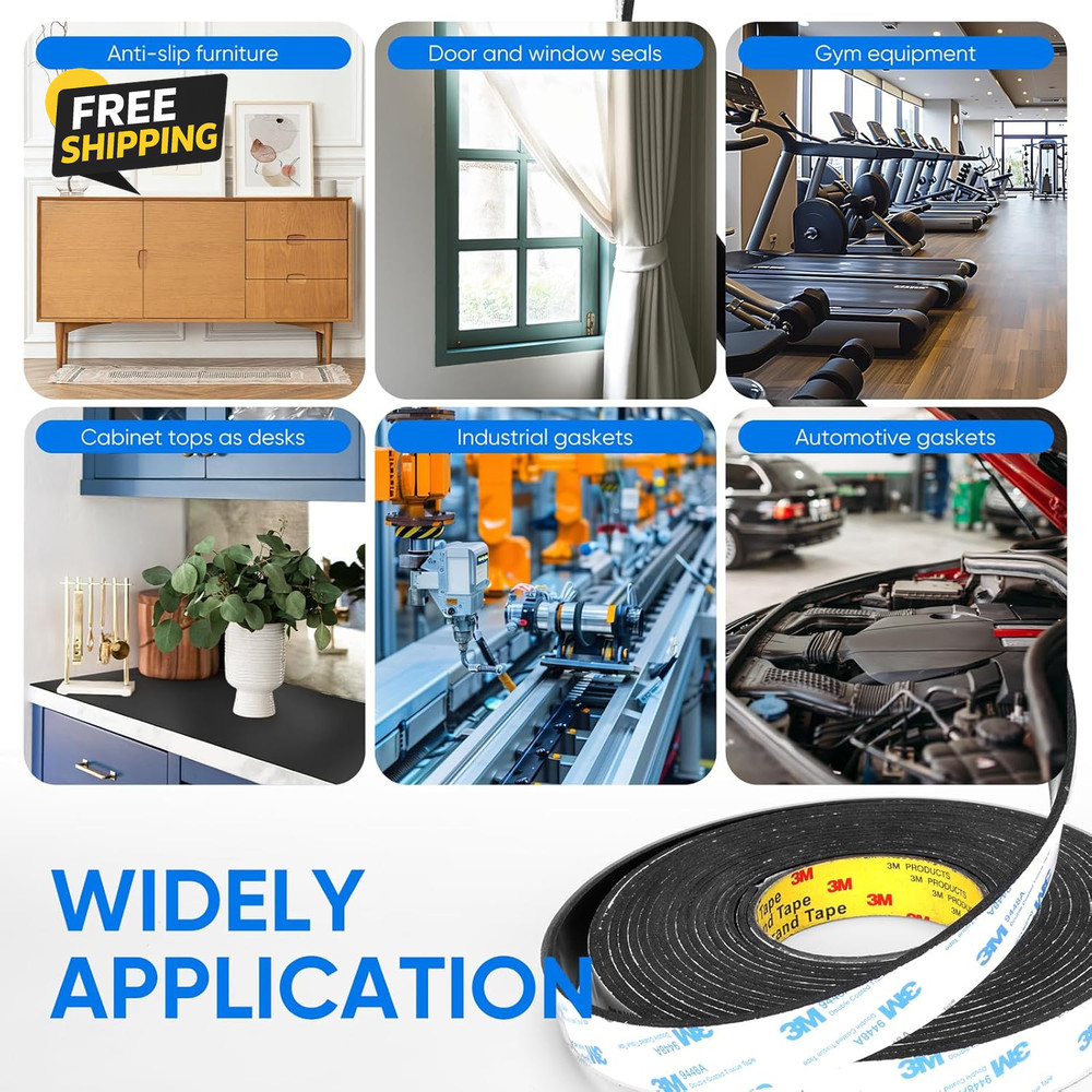 Rubber Strips, Solid Sheets Self Adhesive Neoprene Rolls for DIY Gaskets
