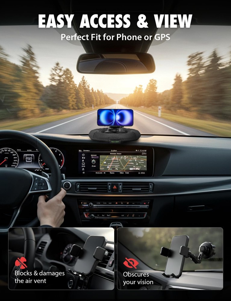 Bracketron NavMat Portable GPS Dash Pad Converts Windshield GPS Mount into Da...
