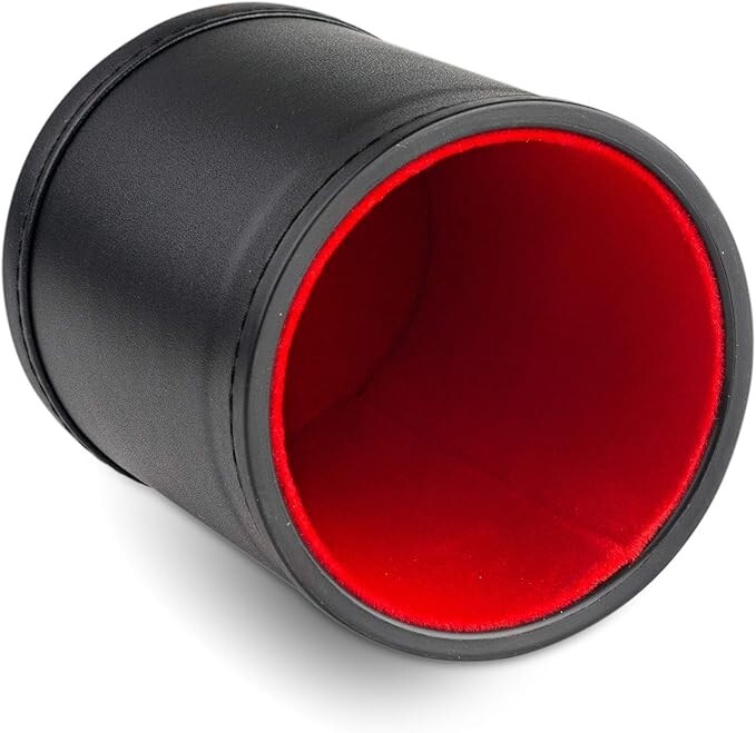Leather Dice Cup with Red Felt Lining