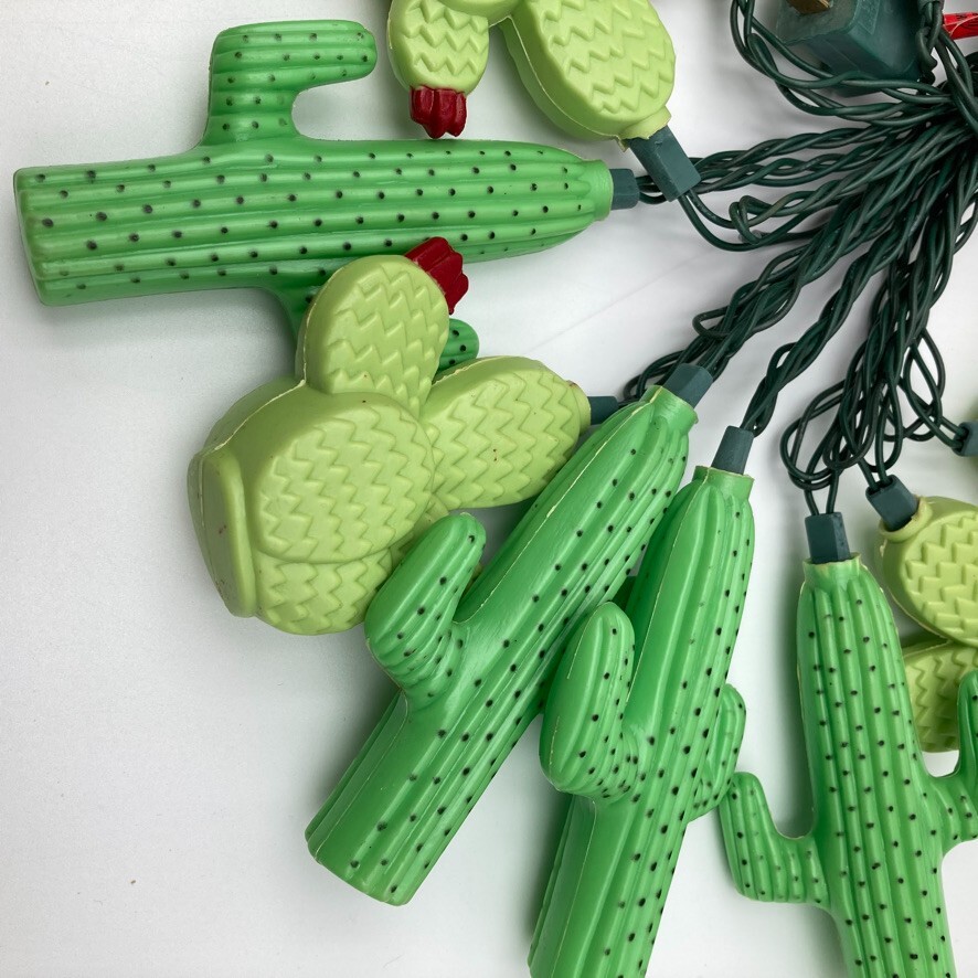 Vintage Primal Lites PRICKLY PEAR CACTUS String Lights 1990s