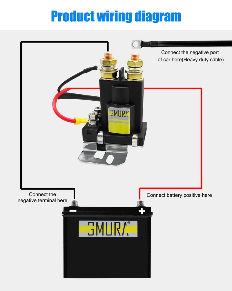 High Current Battery Disconnect Switch 12V 500A, Universal Kill...