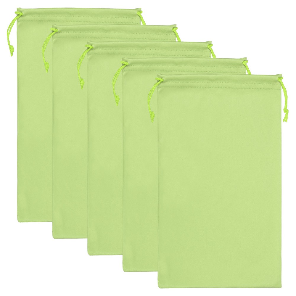 Ski Goggle Bag, 5 Pcs Soft Microfiber Drawstring Pouch, 15cmx25cm, Green