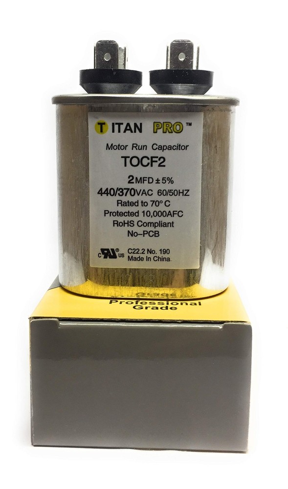 Motor Run Capacitor 2 MFD 2-3/4 in. H