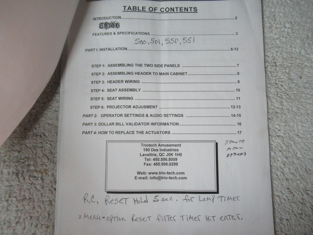 MADWAVE MOTION arcade game manual