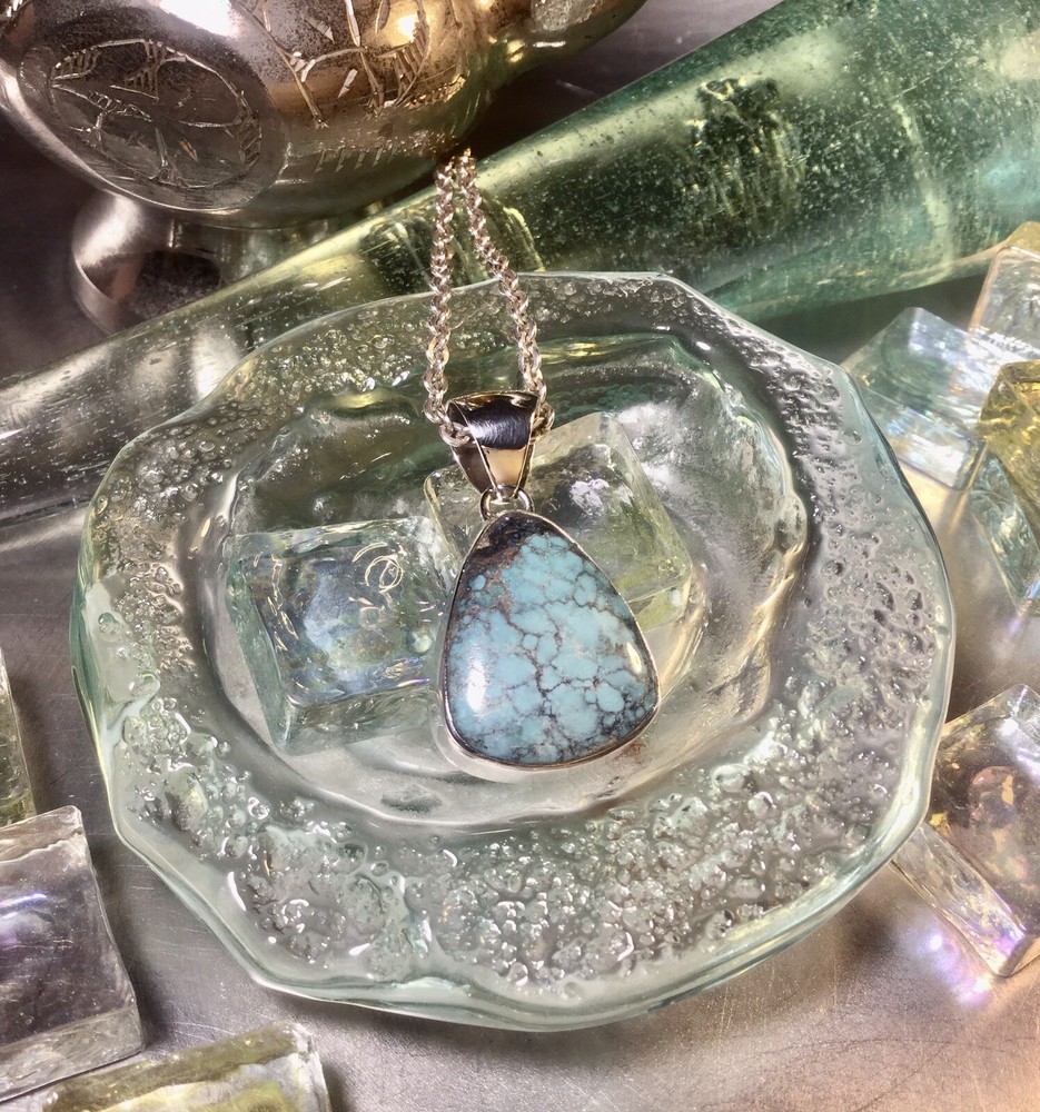 Genuine 925 Sterling Silver Turquoise Gemstone Pendant