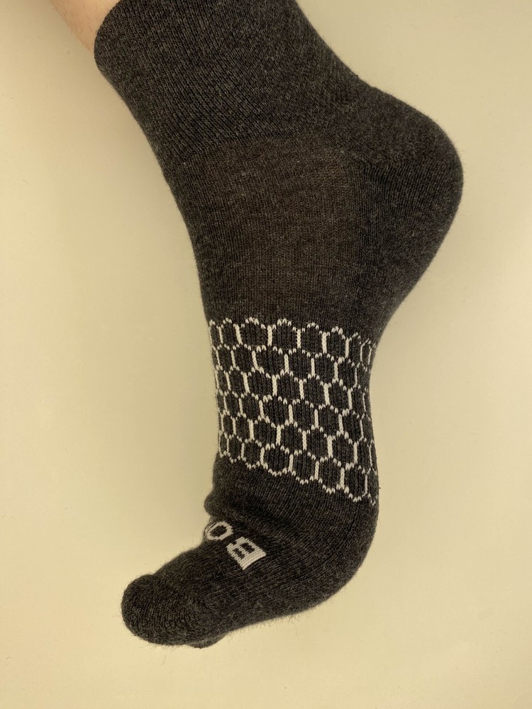 [3 Pack] Bombas Dark Charcoal Solid Pique Quarter Socks