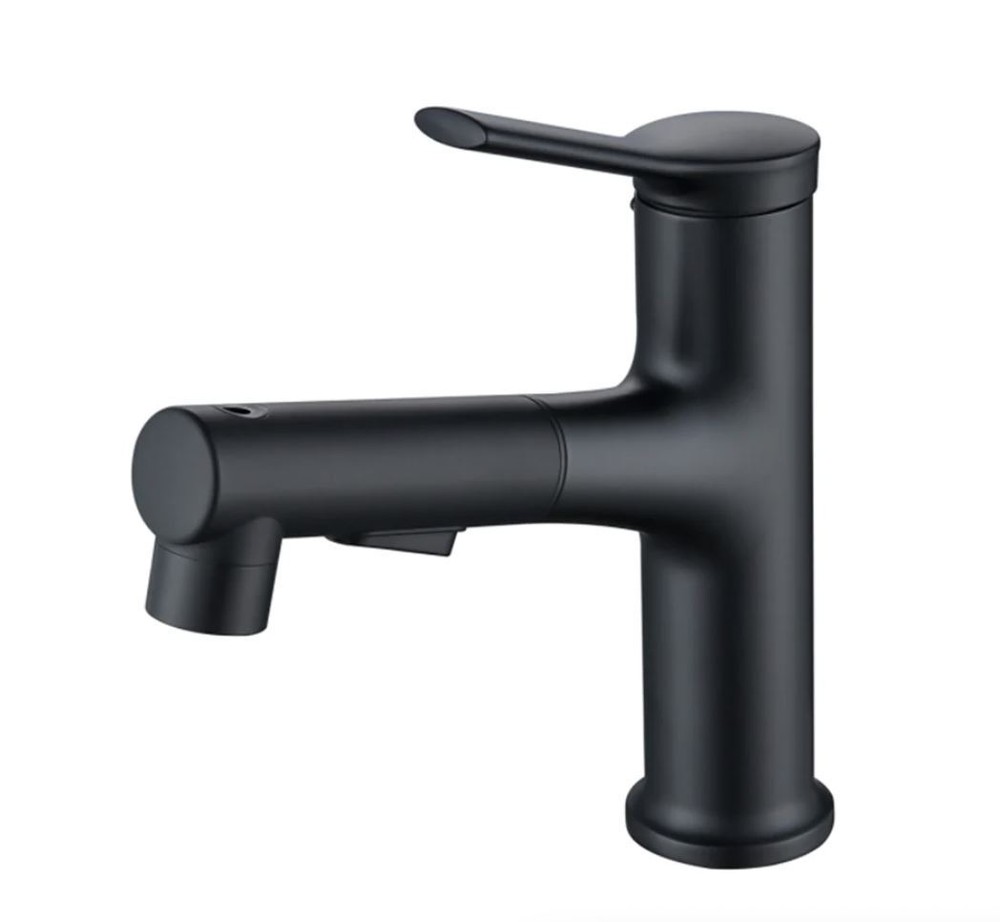 Three Functions Single Hole Pull Down Bathroom Faucet RB0869 Matte Black NEW