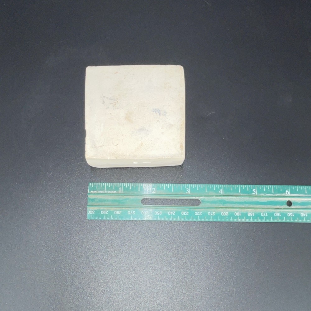 Vtg White Light Blue Ceramic Decorative Square Tile 3" Geometric Pattern Matte
