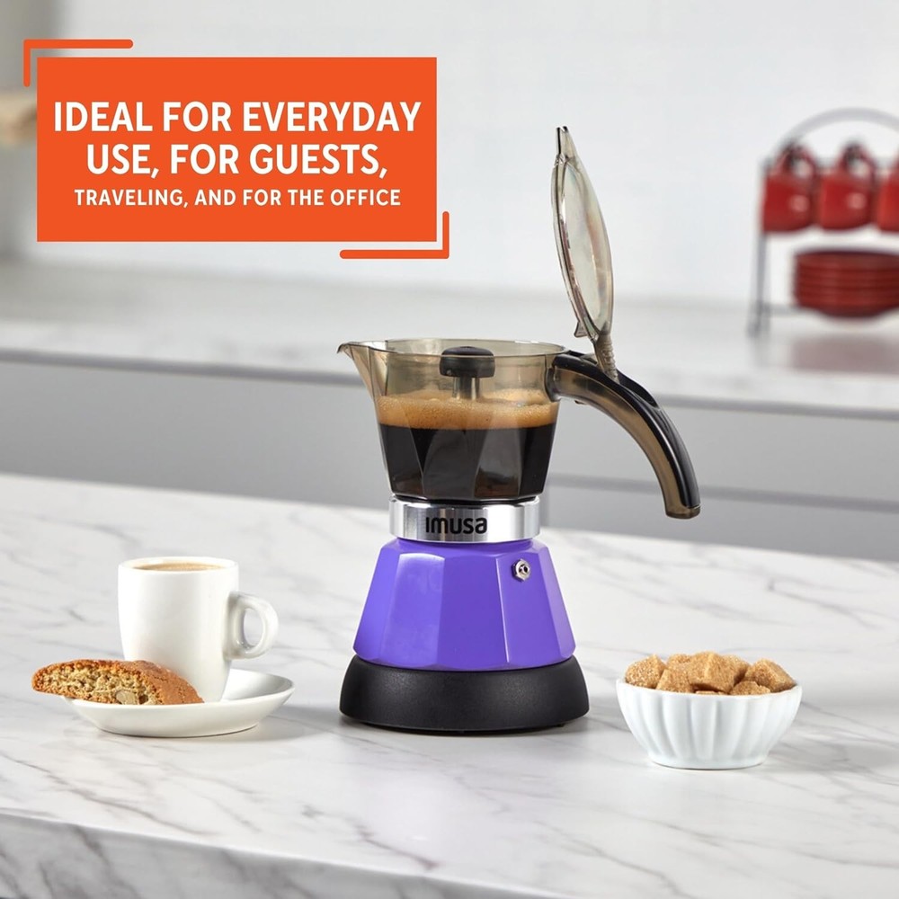 3/2cup Electric Espresso Maker Purple