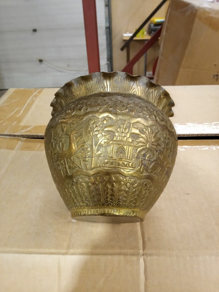 Antique Middle Eastern Handmade Indian Brass Pottery