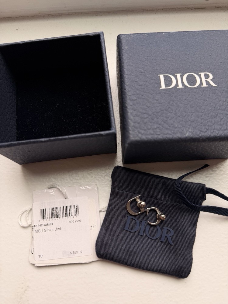 Dior Sterling Silver Stud Earring “C” “D”
