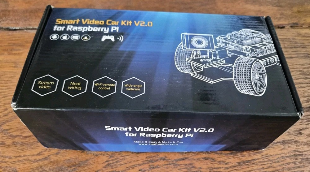 Sun Founder Smart Video Car Kit Version 2.0 for Raspberry Pi NEW COMPLETE