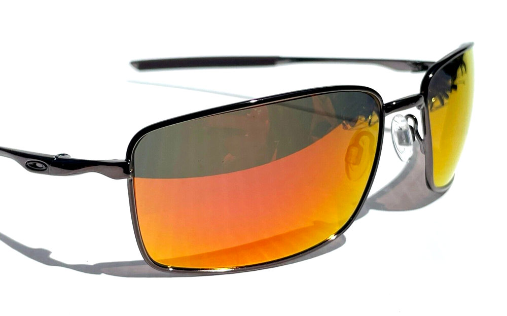 Oakley SQUARE WIRE Titanium Silver w POLARIZED Galaxy Ruby Lens Sunglass 4075