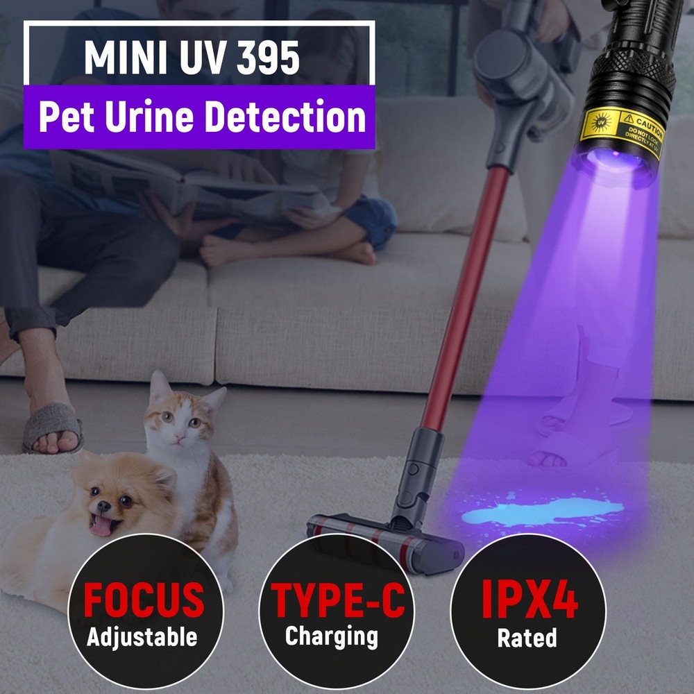 DARKDAWN UV Flashlight 395nm Black Light Mini USB Mini01,
