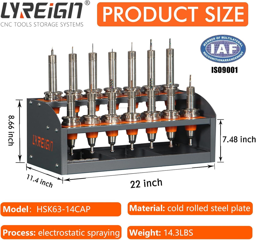 HSK63 CNC Tool Rack - Ideal Desktop Storage for Workshop & Garage Tools