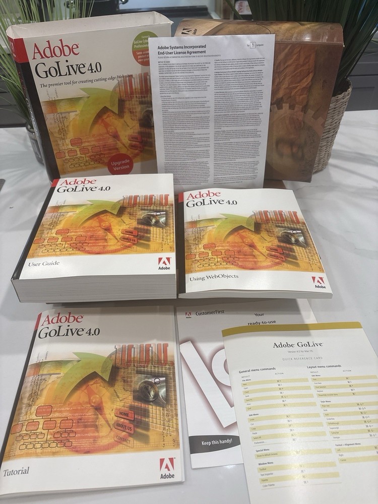 Adobe GoLive 4.0 Upgrade Macintosh Complete Boxed Software Manuals Serial