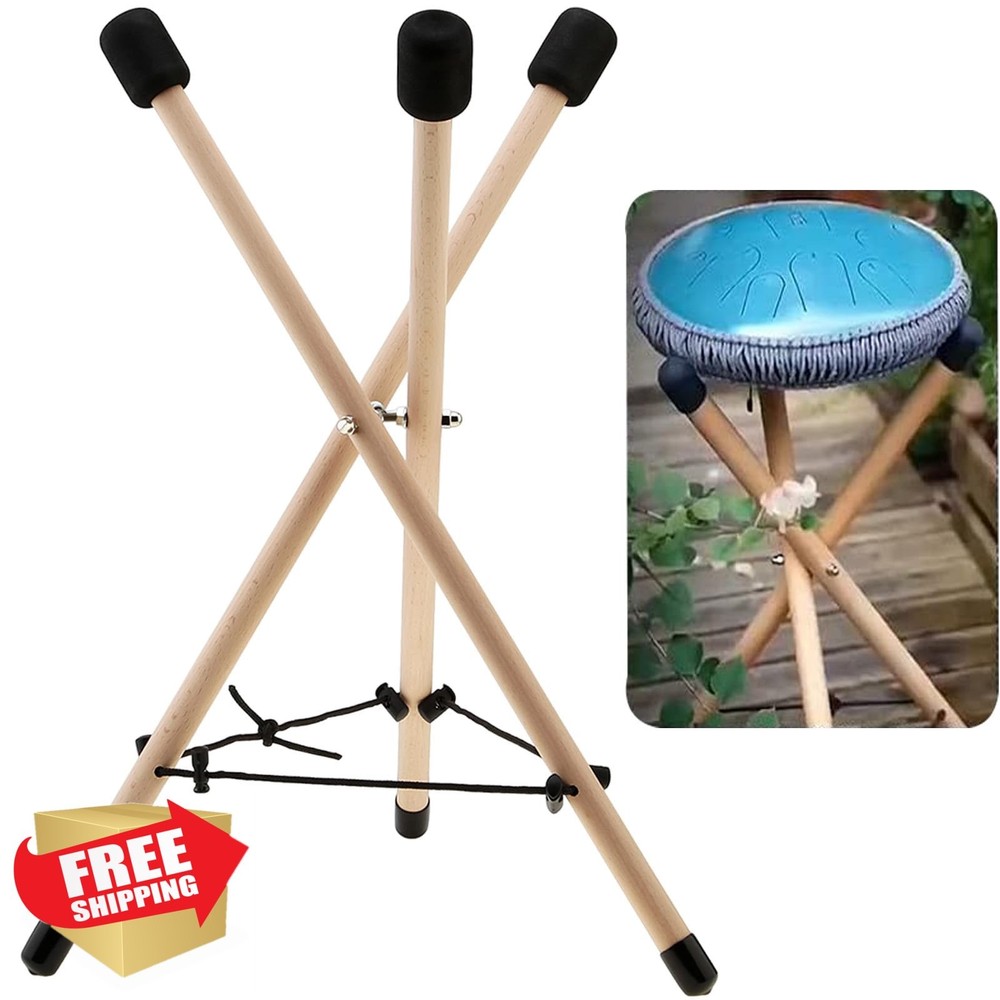 Handpan Drum Stand Beech Wood Adjustable Bracket