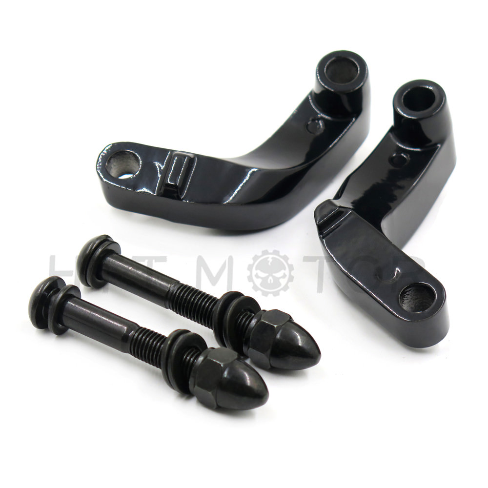 Black Mirror Relocation Extension Adapter Kit For Harley Davidson Motorcycles