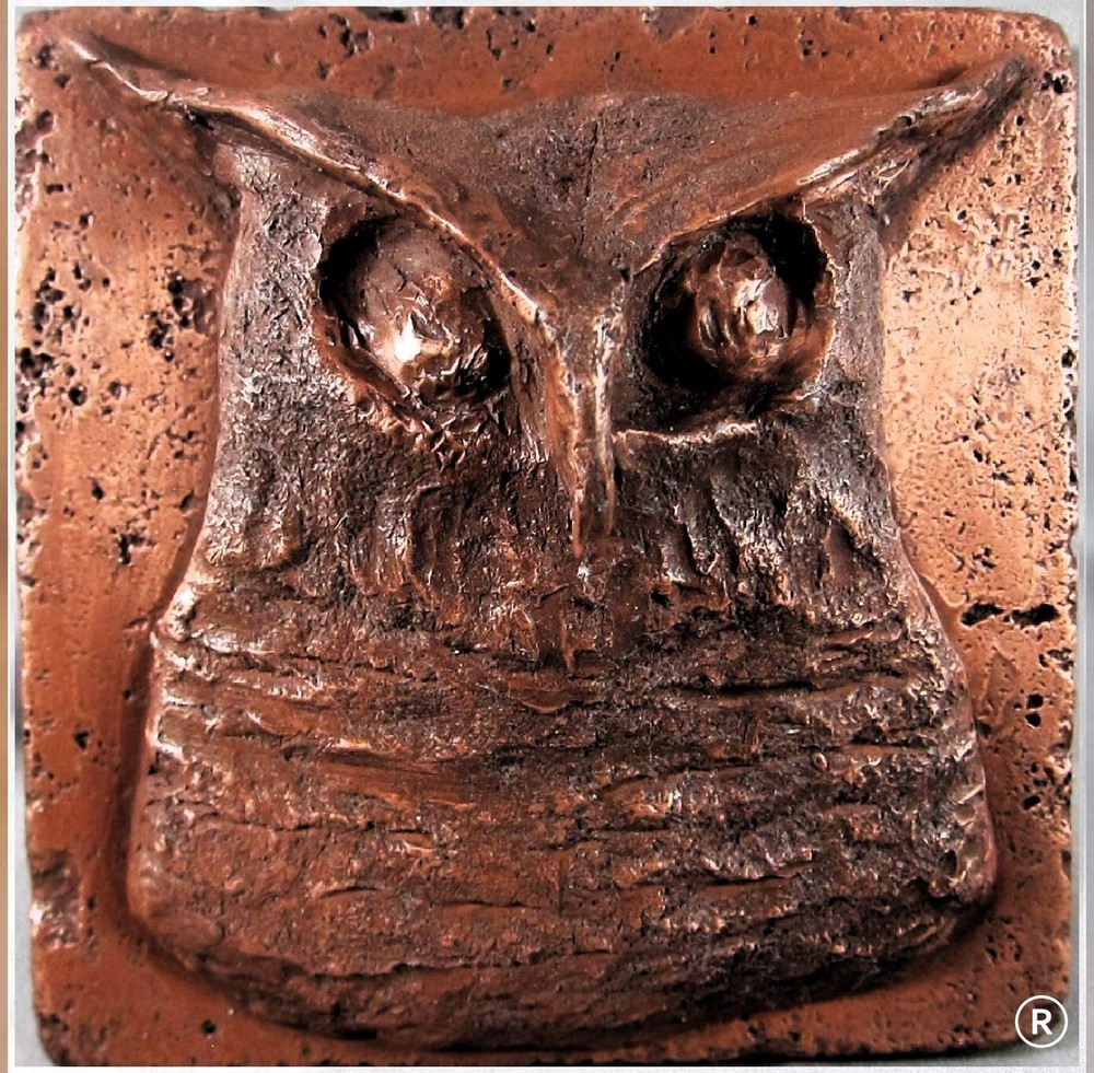 Copper Wildlife ((Owl) 4"x4" Decorative Wall Tile