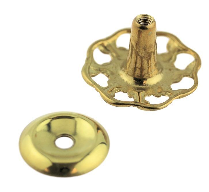 1-1/4" Victorian Lace & Flower Knob Solid Brass