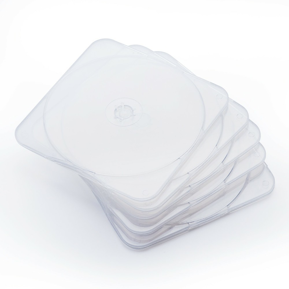 25 Clear Transparent CD DVD Disc Square Clam shell PP Poly Plastic Storage Case