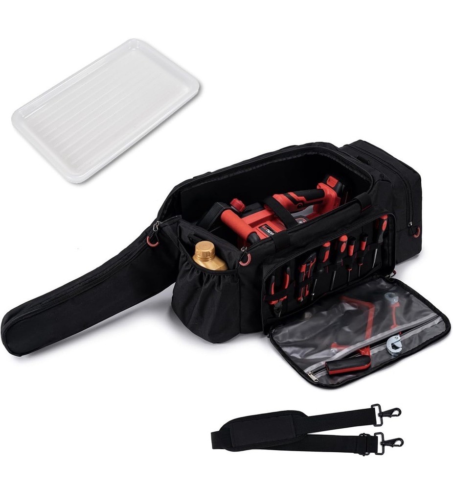 Chainsaw Case, Durable Chainsaw Bag with Removable Spill-proof & Wipe