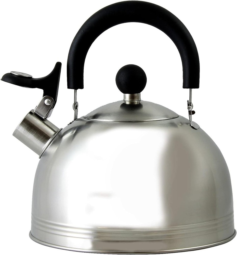 Durable 1.5-Quart Whistling Tea Kettle with Bakelite Handle – Mr. Coffee Style