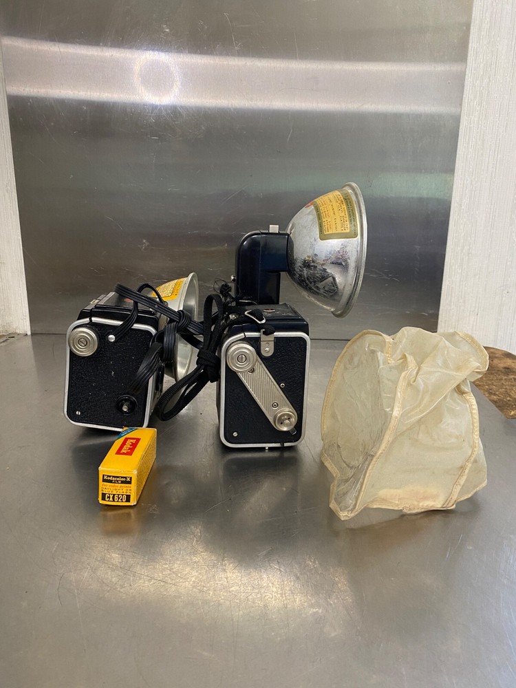Kodak Duflex Vintage Cameras & Flash Holders Set
