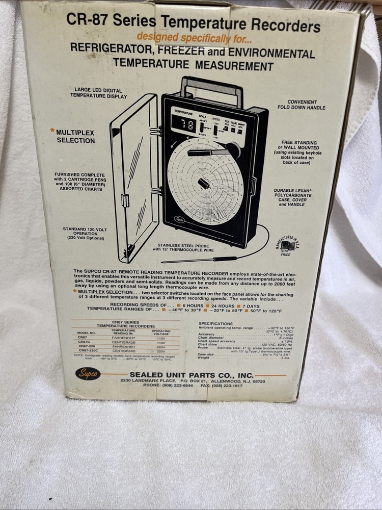 Supco CR-87 Temperature Recorder