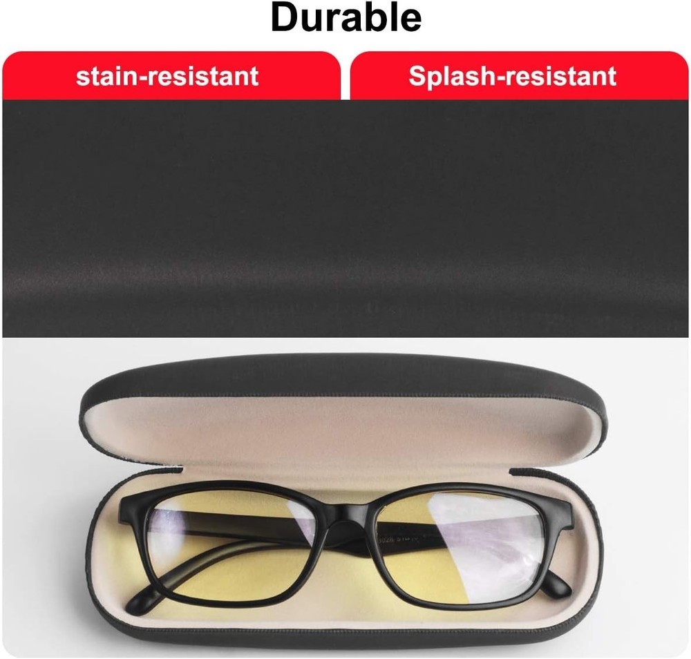 Modern Black Hard Shell Eyeglasses Case - Lightweight, Durable, and Protective
