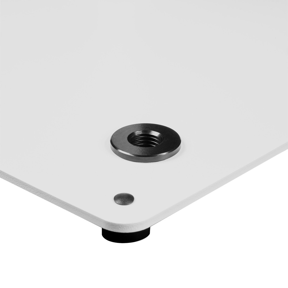 Gravity GLS431W White Square Base Lighting Stands with Cables