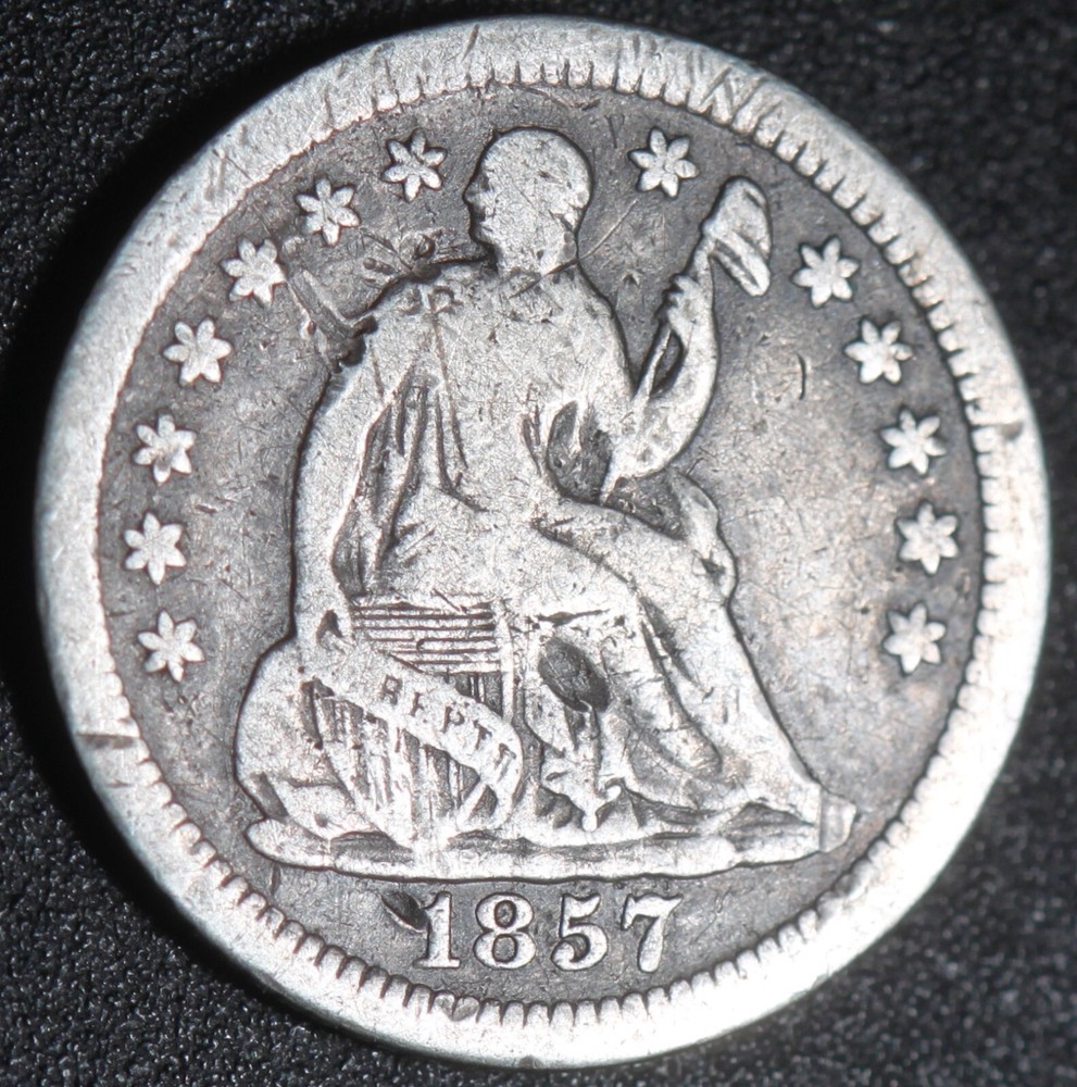1857-O SEATED LIBERTY HALF DIME