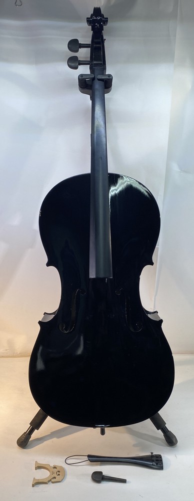 Cecilio CCO-BLACK Black 1/2 Cello NEEDS WORK READ MISSING PEGS
