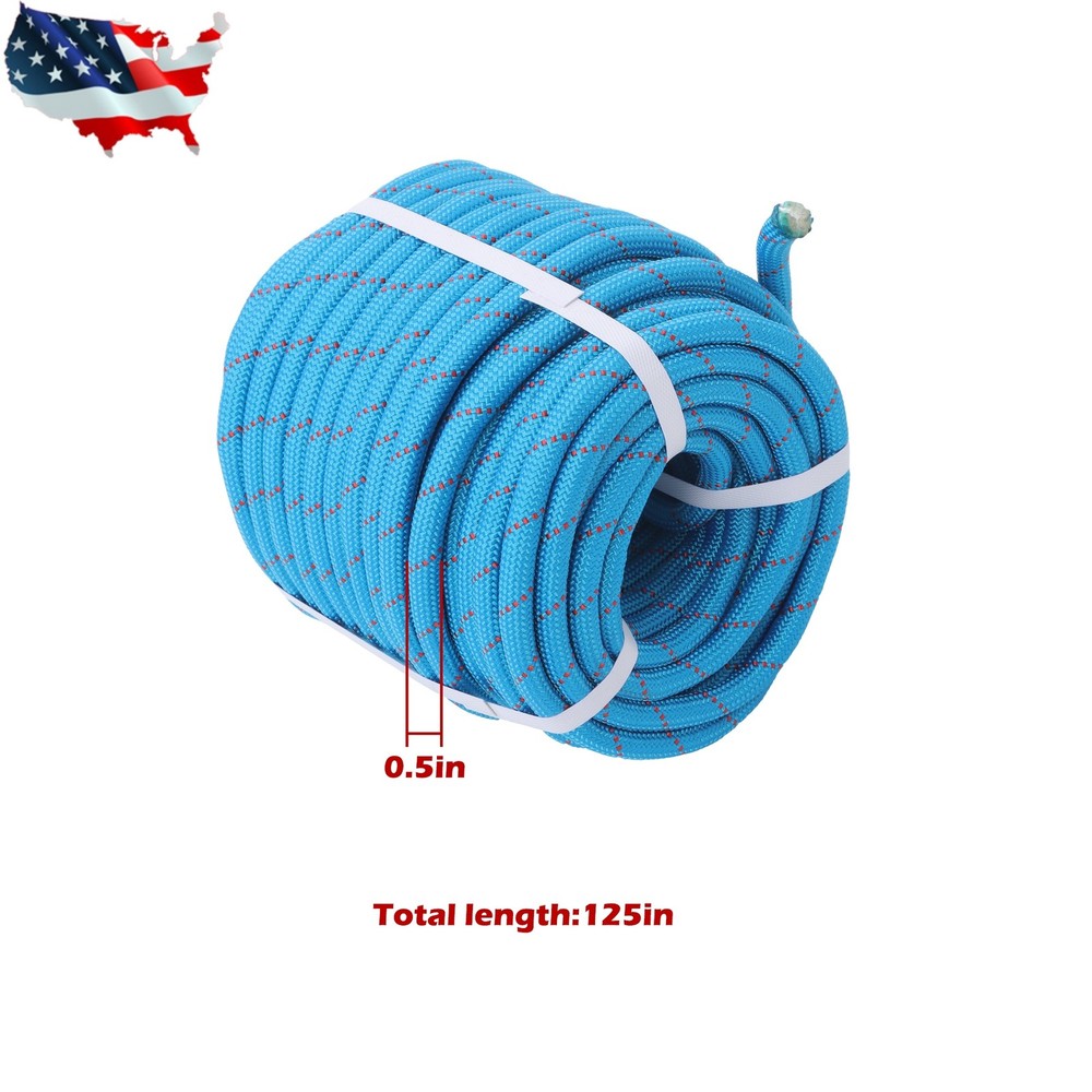 Pulling Rigging Line 1/2" × 125' Double Braid Nylon Polyester Arborist Bull Rope
