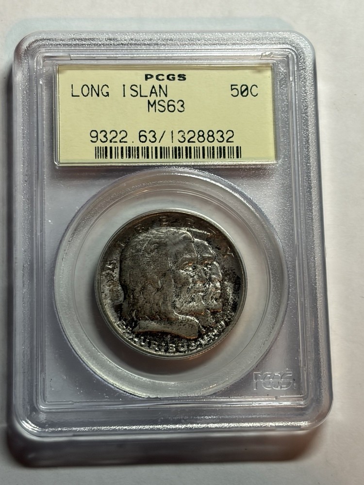 1936 Long Island Commemorative Silver Half Dollar 50C PCGS MS63 OGH
