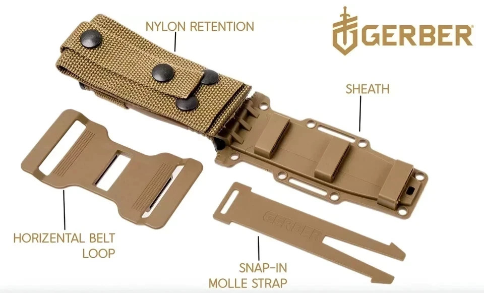 Gerber StrongArm - Fixed Blade, Full Tang Knife - Brown, Plain Edge