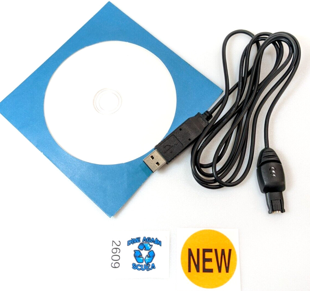 Aeris Dive Computer Data Download Cable USB + Drivers Atmos Elite T3, Compumask