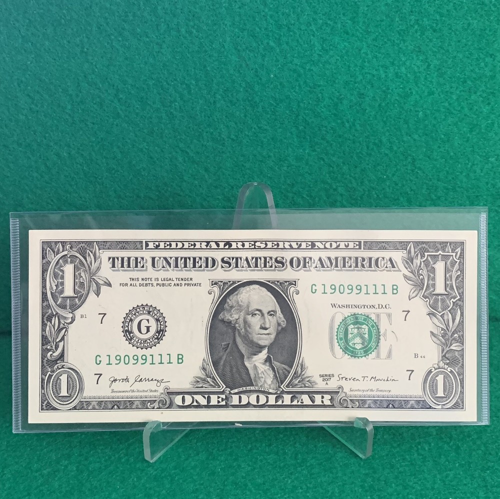 $1 One Dollar Trinary Note  Series 2017 A (G 19099111 B) Uncirculated