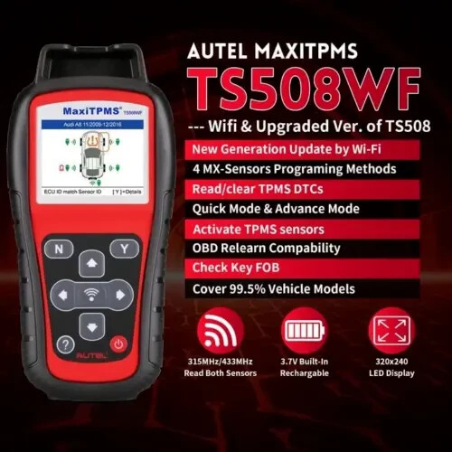 Autel MaxiTPMS TS508WF TPMS Relearn Tool TPMS Sensors Activate/Reset/Programming