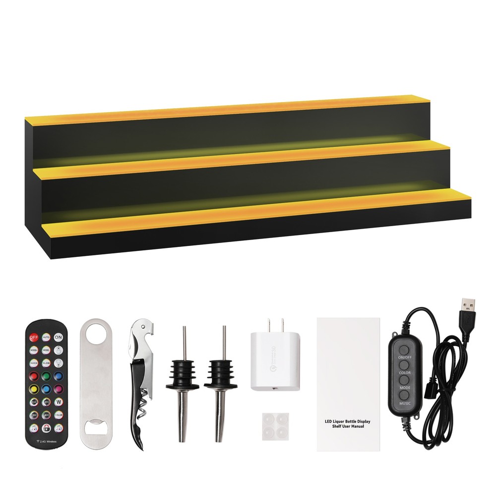 Multicolor LED Wine Bottle Display Shelf w/ Remote & App Control