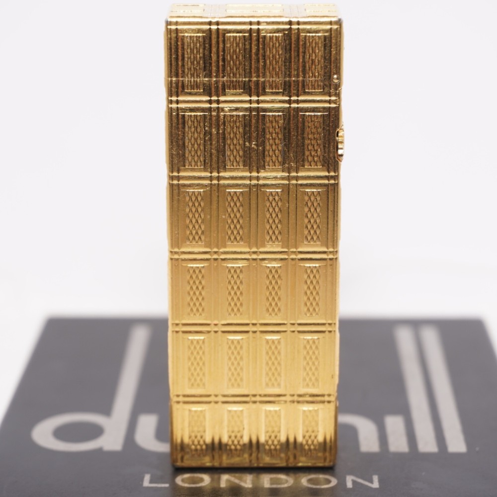 Rare Dunhill Lighter Gold check Pattern-Ultrasonically cleaned